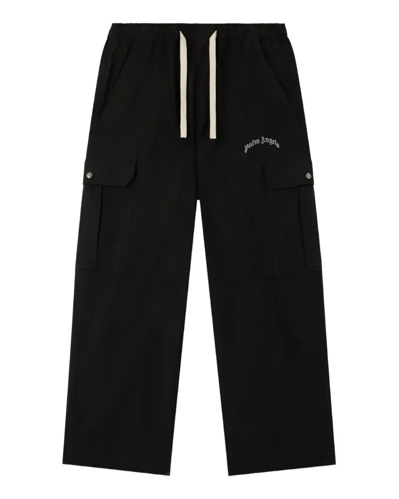Palm Angels Cargohose mit Logo - Schwarz Schwarz