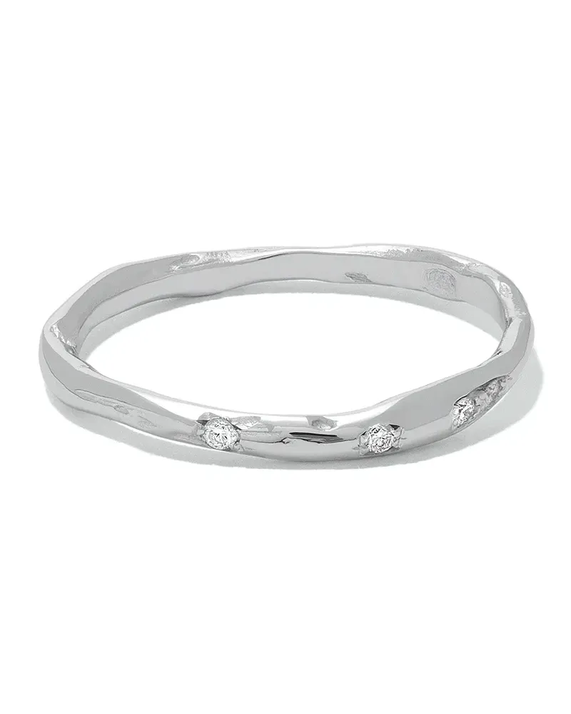 Wouters & Hendrix 18kt Weißgoldring mit Diamanten - Silber Silber