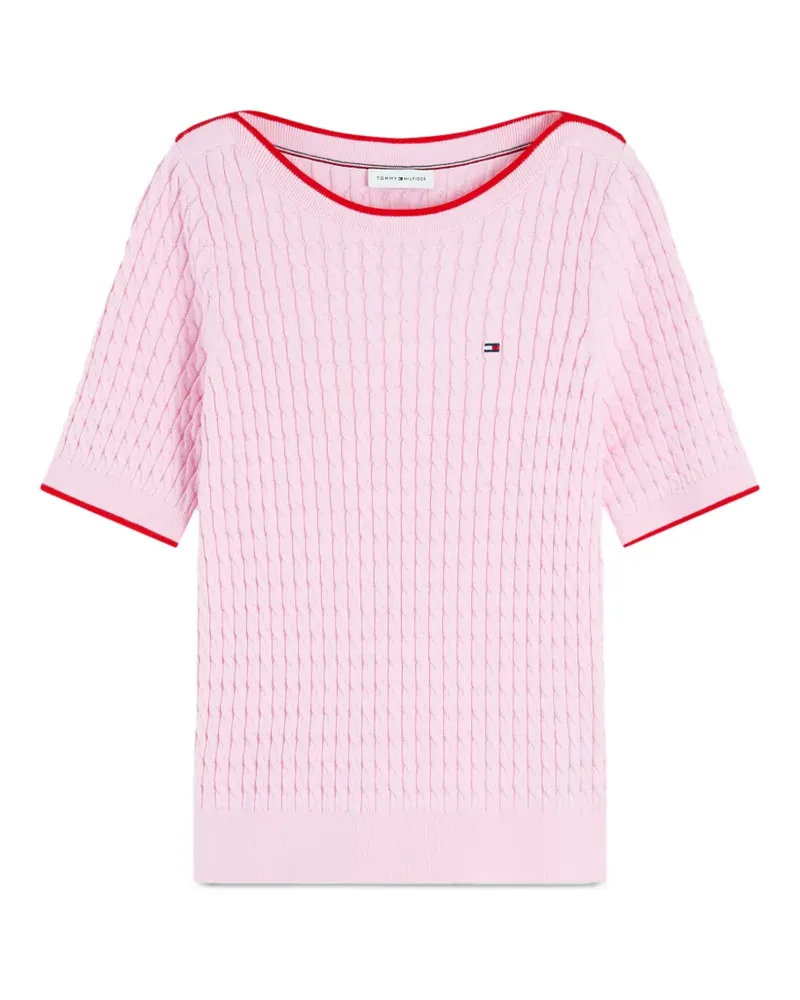 Tommy Hilfiger cable-knit short-sleeve sweater - Rosa Rosa