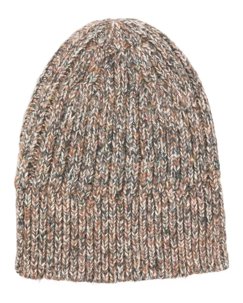 Song For The Mute mélange-effect ribbed beanie - Nude Nude
