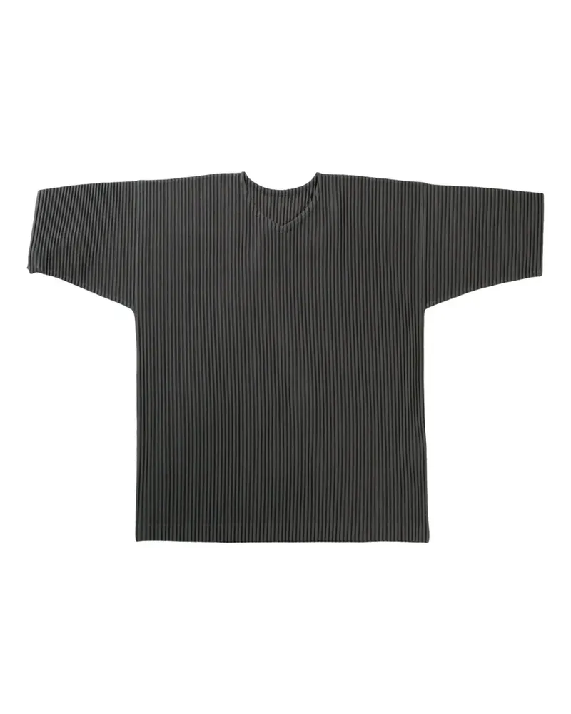 Issey Miyake pleated T-Shirt - Grau Grau