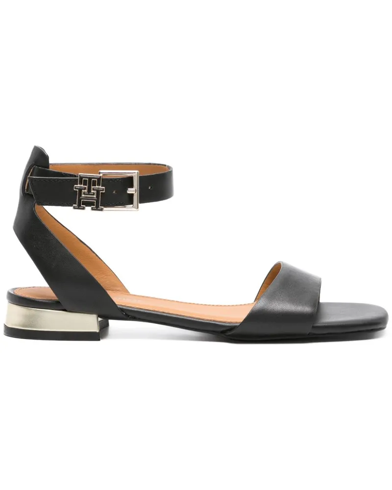 Tommy Hilfiger Sandalen mit Logo-Schild - Schwarz Schwarz