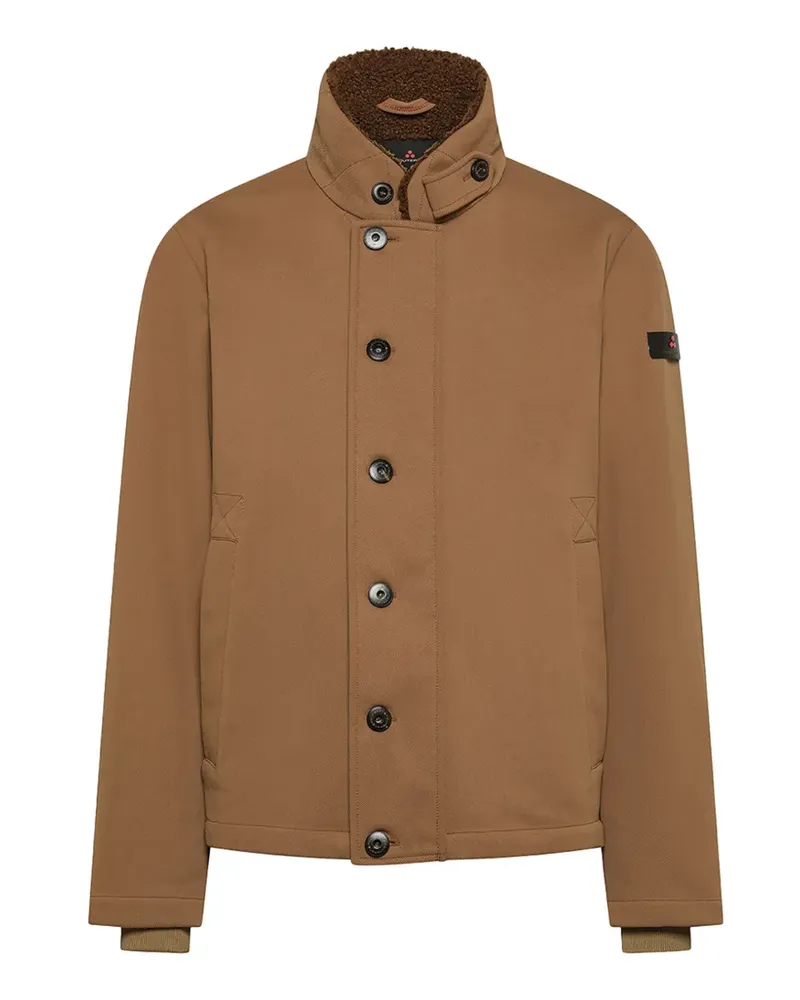 Peuterey Zandv Pag shearling-collar button-up jacket - Braun Braun