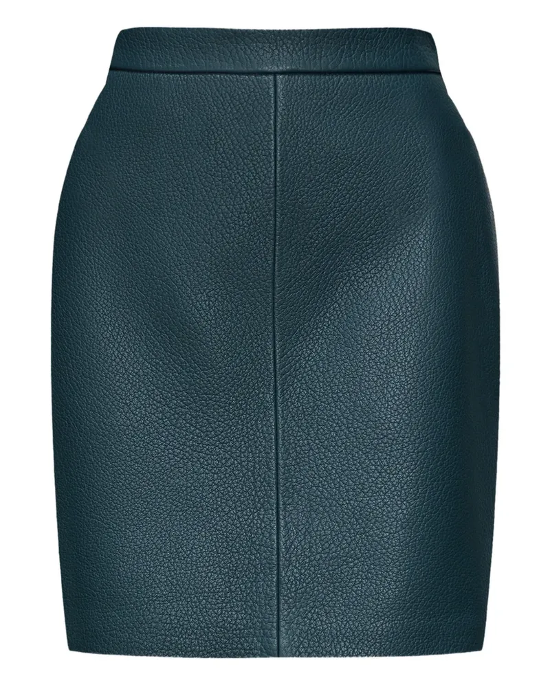 12 STOREEZ Bleistiftrock aus Leder - Grün Grün