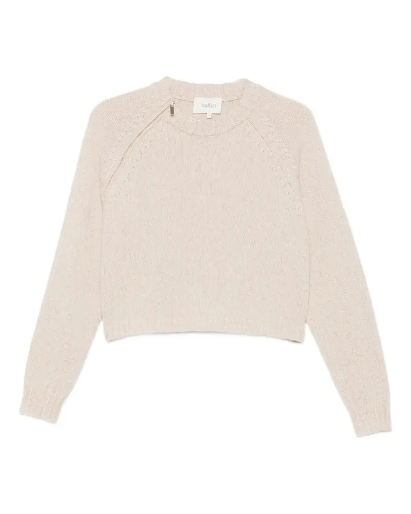 ba&sh zip-detail cable-knit sweater - Nude Nude