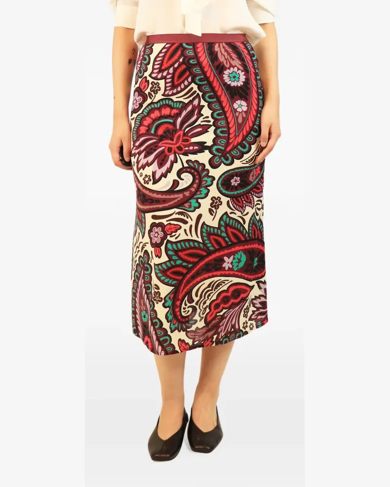SIYU paisley-print midi skirt - Nude Nude