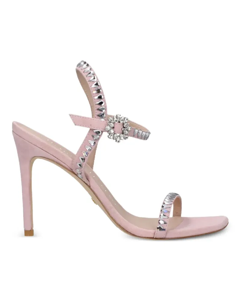 Stuart Weitzman 100mm crystal-embellished sandals - Rosa Rosa