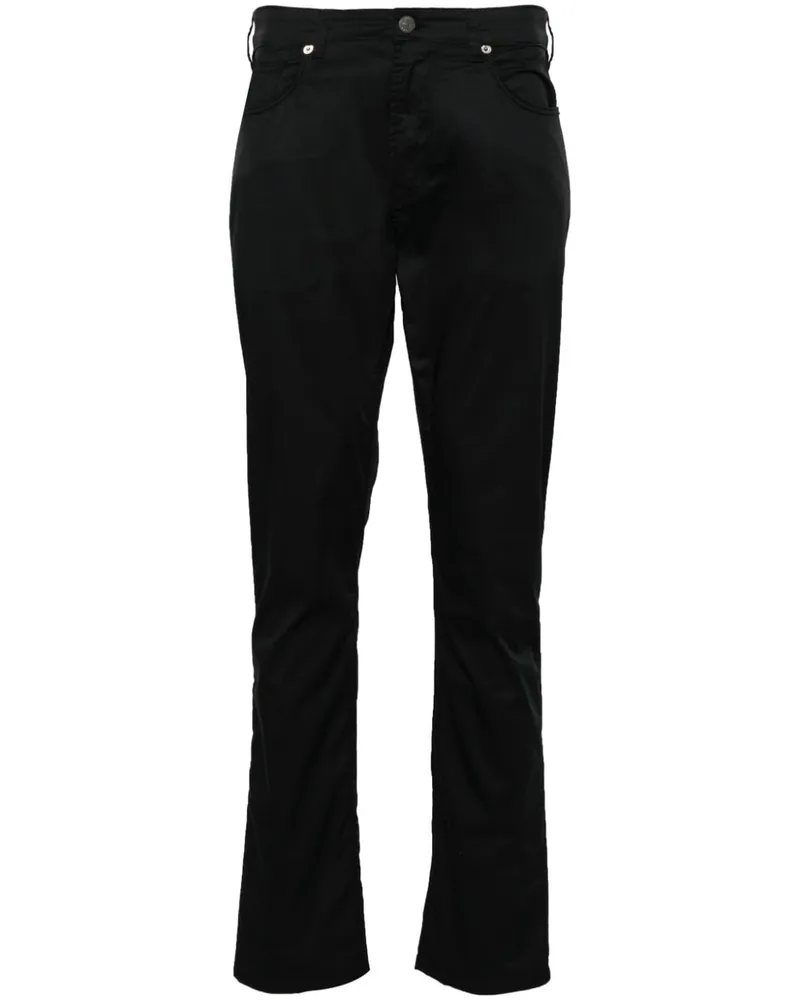 Emporio Armani Halbhohe Straight-Leg-Chino - Schwarz Schwarz