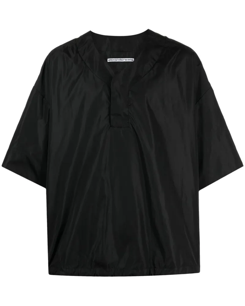 Alexander Wang T-Shirt mit Kordelzug-Saum Schwarz