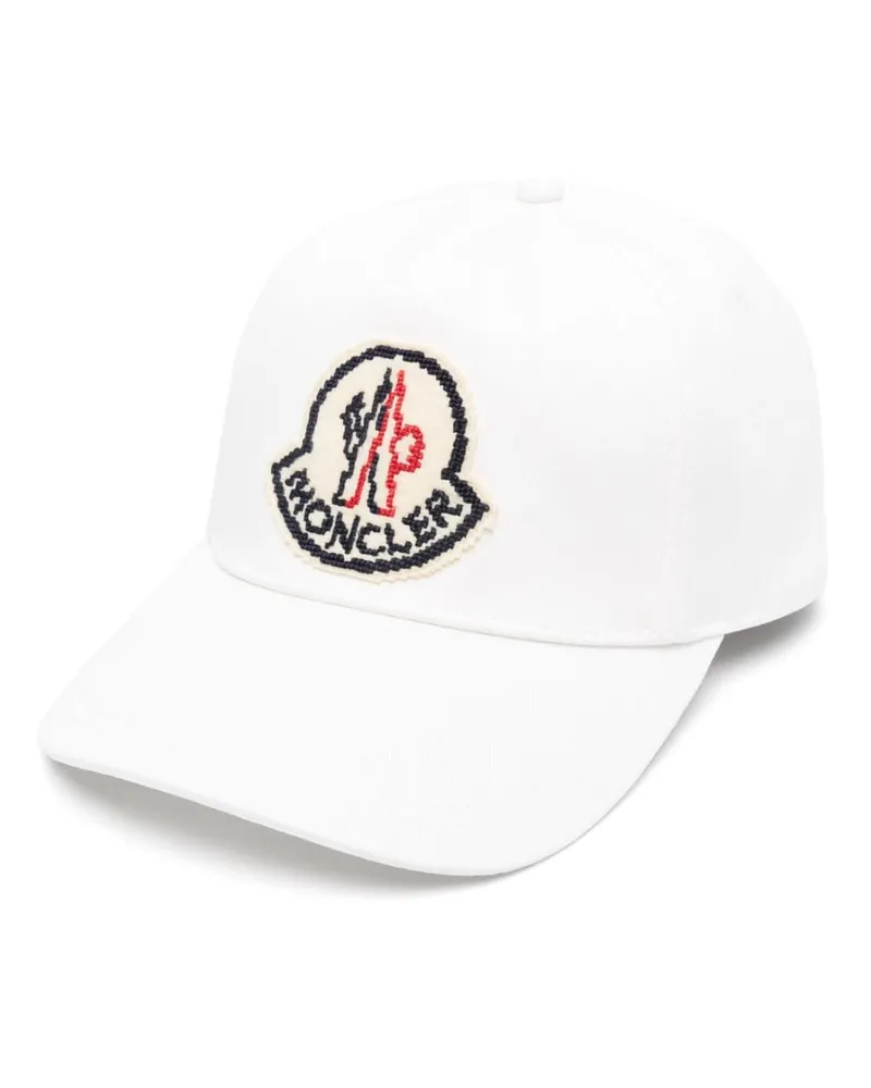 Moncler Baseballkappe mit Logo-Applikation - Weiß Weiß