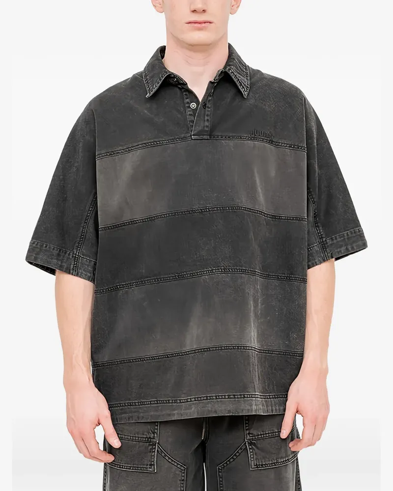 JUUN.J panelled polo shirt - Schwarz Schwarz