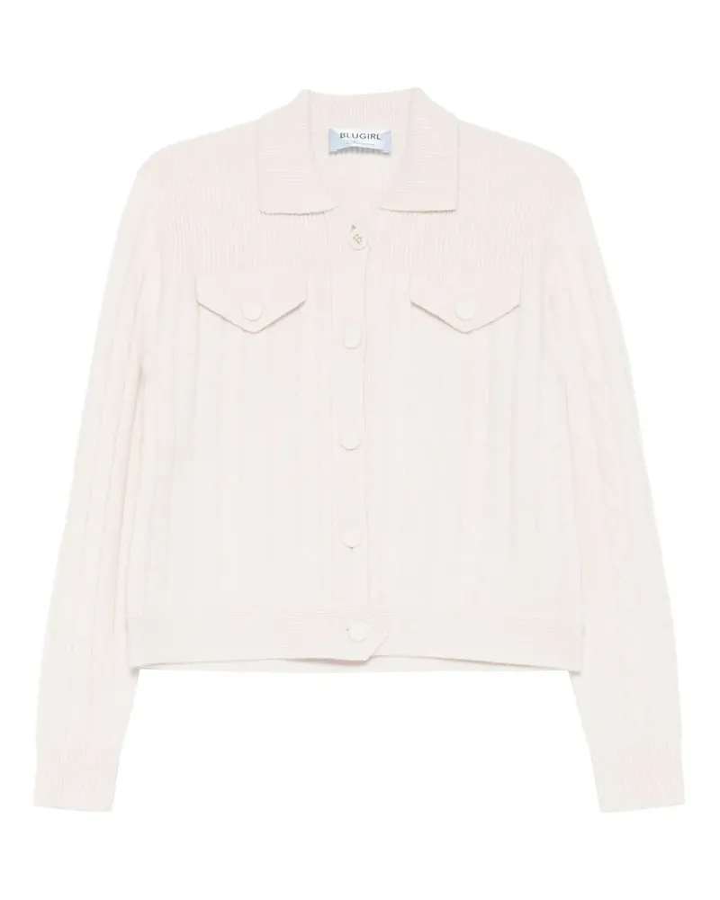 Blumarine Cardigan mit Zopfmuster - Nude Nude