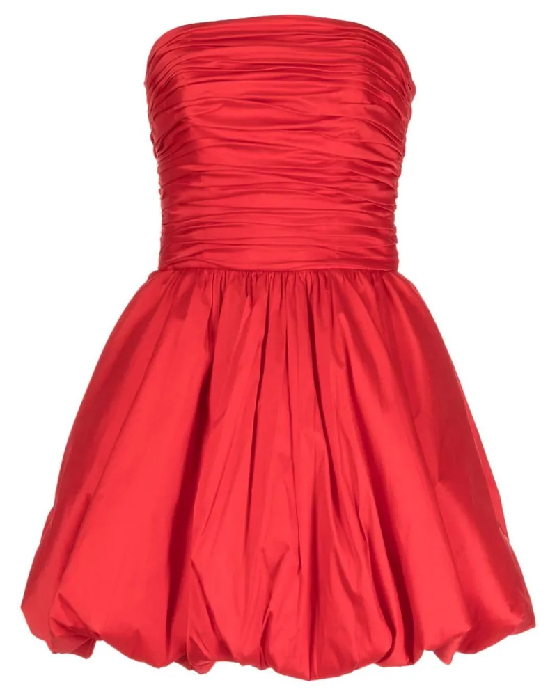 Amsale Kleid mit geraffter Taille Rot