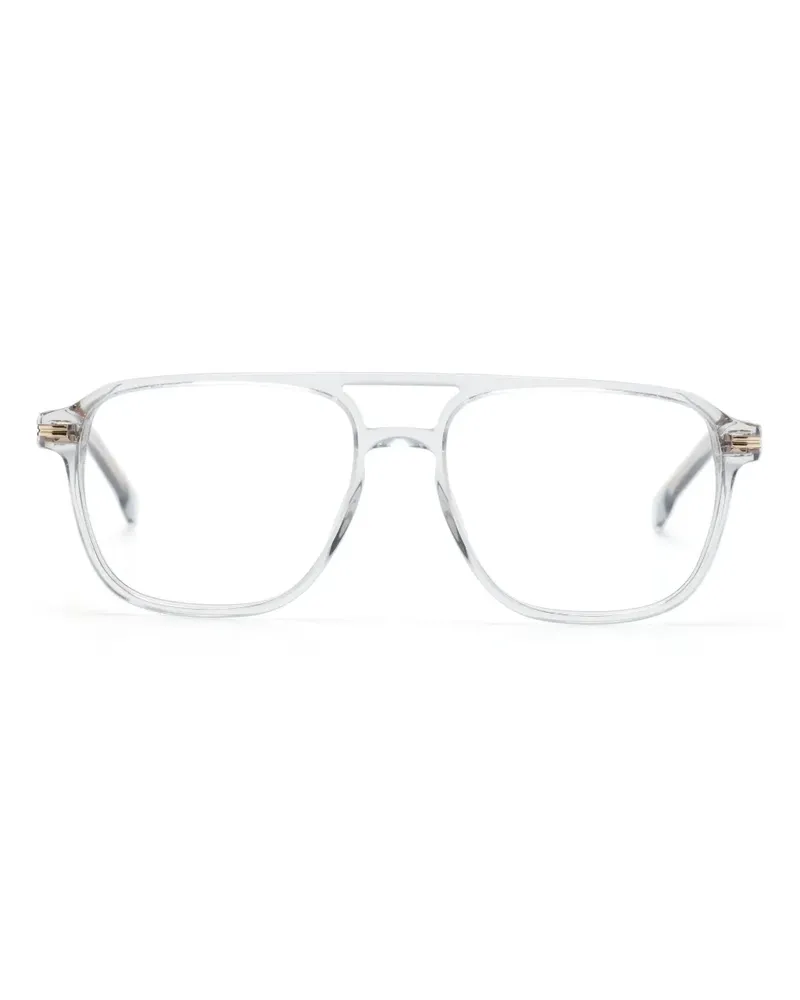 HUGO BOSS Semi-transparente Pilotenbrille - Grau Grau