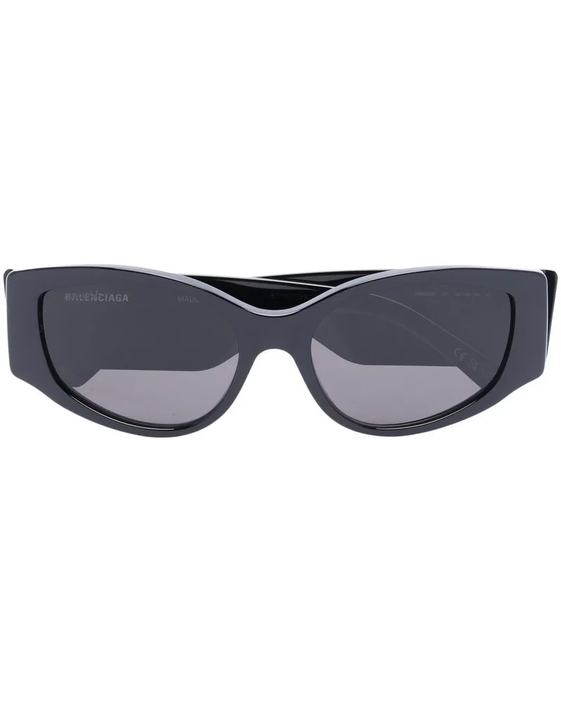 Balenciaga Cat-Eye-Sonnenbrille mit Logo-Print - Schwarz Schwarz