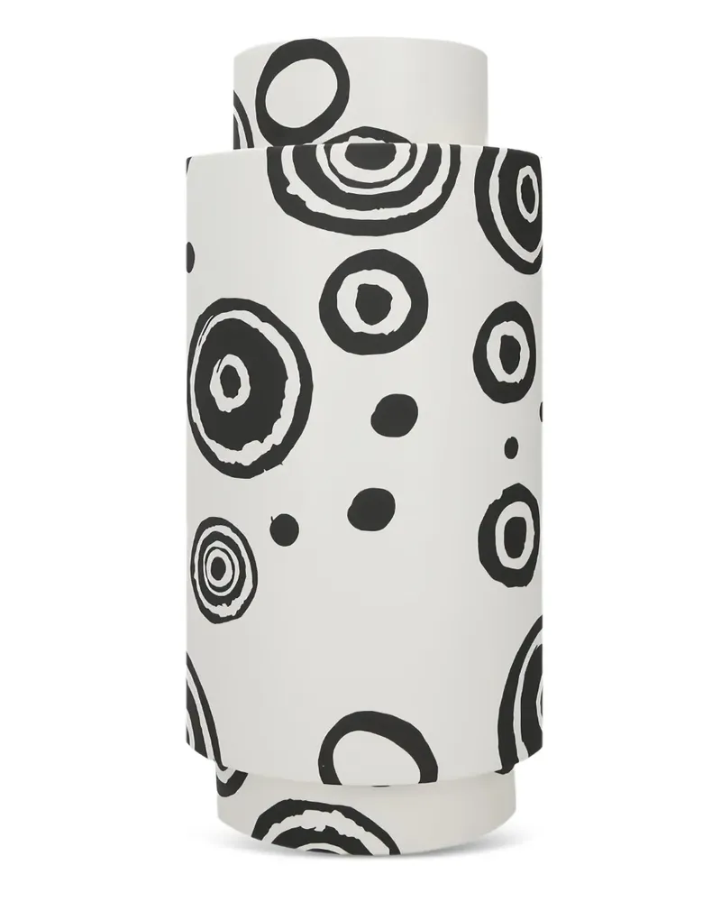 10 Corso Como x Bitossi Ceramiche Keramikvase mit Kreis-Print - Weiß Weiß