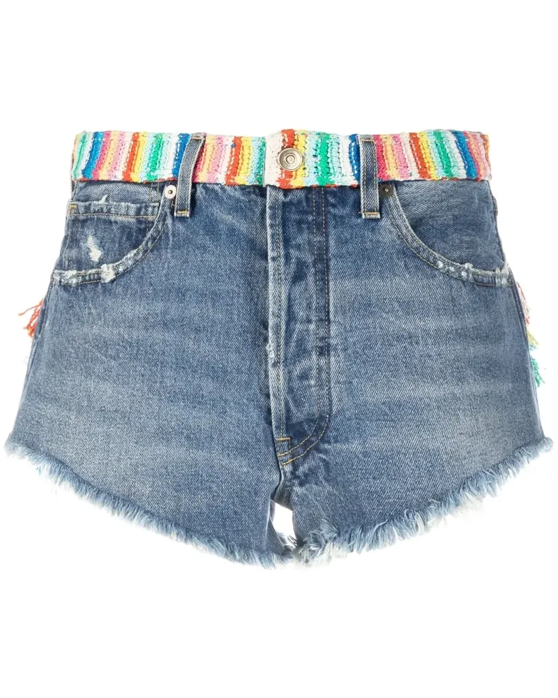 Alanui Over The Rainbow Jeans-Shorts - Blau Blau