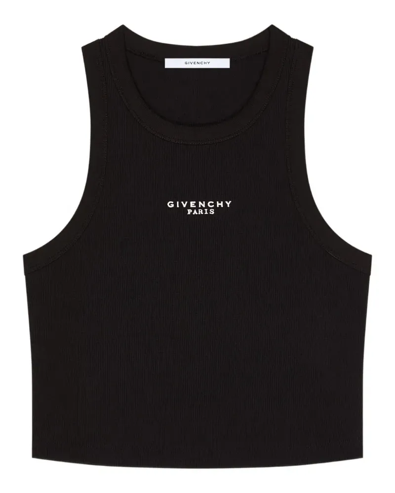 Givenchy Cropped-Tanktop aus Baumwolle mit  Paris-Print - Schwarz Schwarz