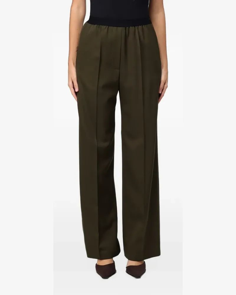 TER ET BANTINE elasticated-waistband pressed-crease trousers - Grün Grün