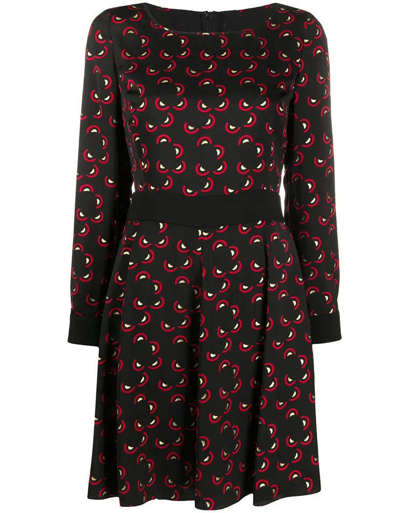 Emporio Armani Hemdkleid mit geometrischem Print - Schwarz Schwarz