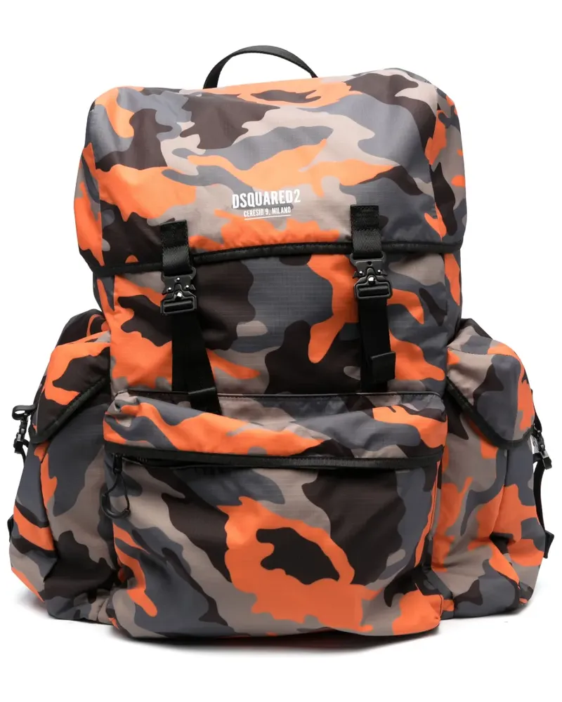 Dsquared2 Rucksack mit Camouflage-Print - Orange Orange