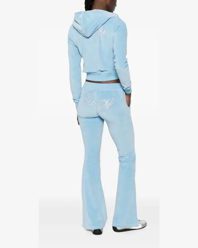 SPORTY & RICH x Juicy Couture rhinestone-embellished zip-up hoodie - Blau Blau