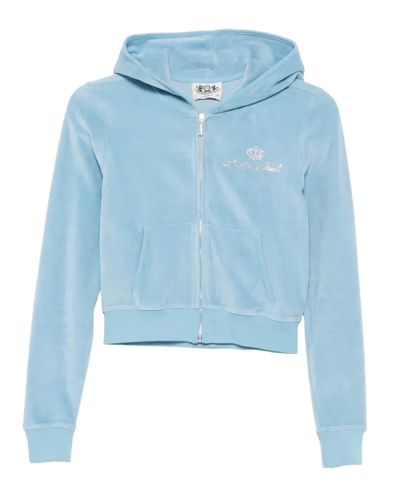 SPORTY & RICH x Juicy Couture rhinestone-embellished zip-up hoodie - Blau Blau