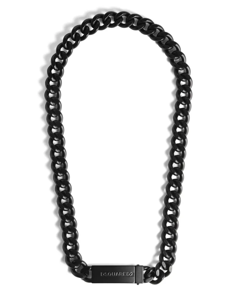 Dsquared2 Halskette mit Logo-Schild - Schwarz Schwarz