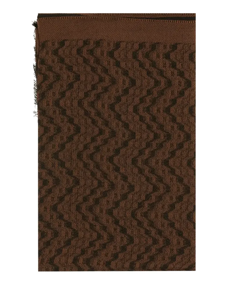 Missoni zigzag embroidered scarf - Braun Braun