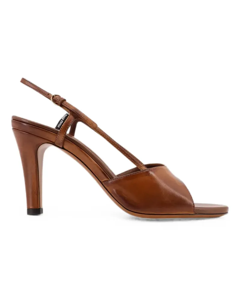Miu Miu leather sandals - Braun Braun