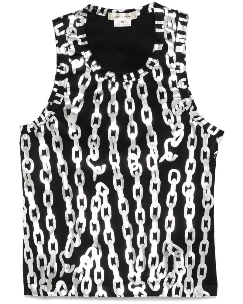 Comme des Garçons Tanktop mit Ketten-Print - Schwarz Schwarz