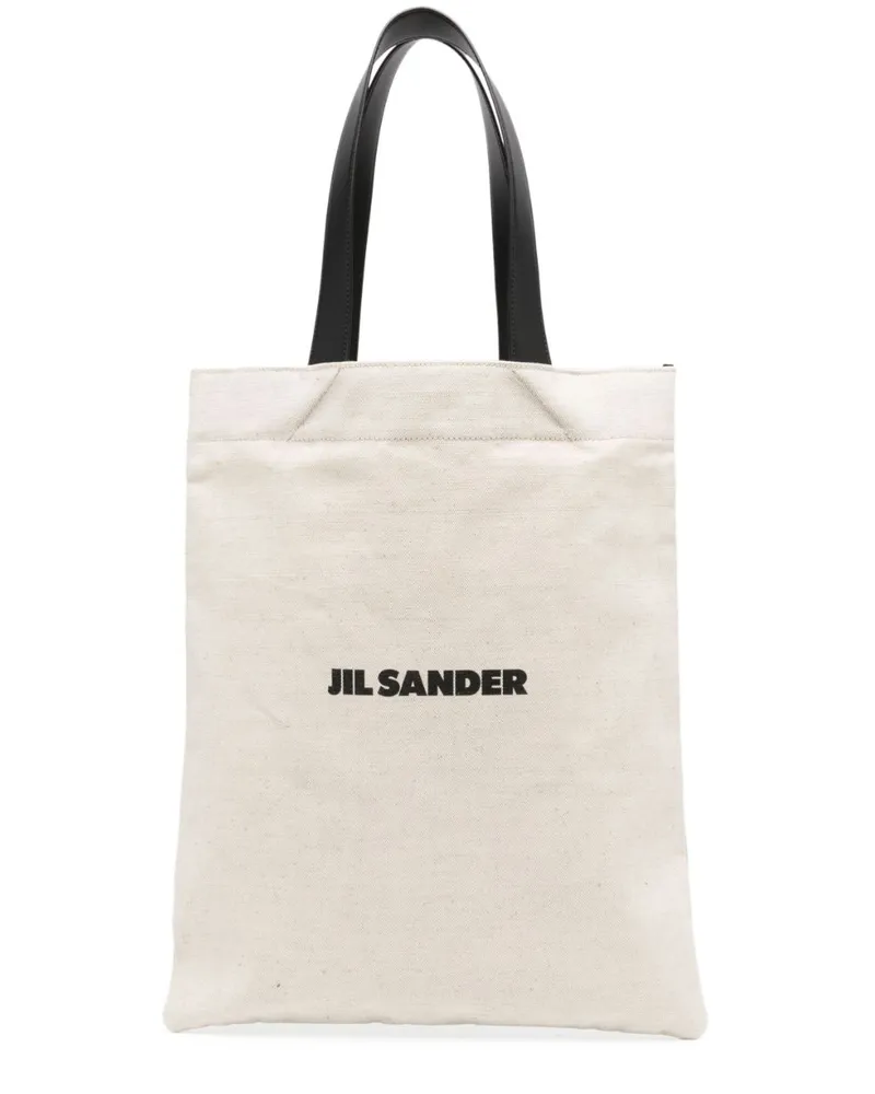 Jil Sander Shopper mit Logo-Print - Nude Nude