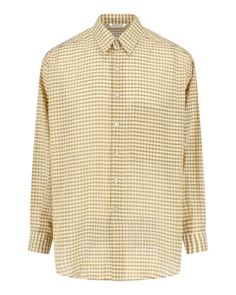 AURALEE Airy gingham-check shirt - Gelb Gelb