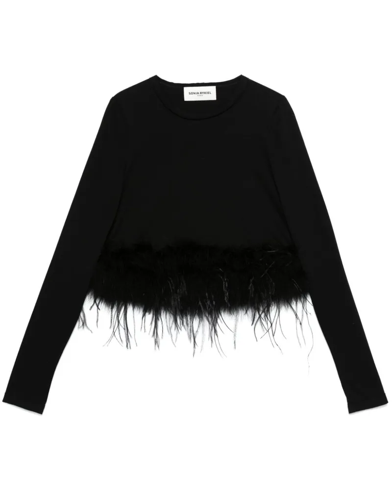 Sonia Rykiel Tanktop mit Federnsaum - Schwarz Schwarz