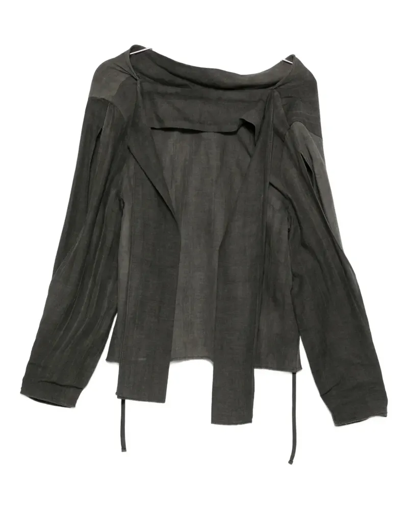 Our Legacy cotton-wool tie blouse - Grau Grau