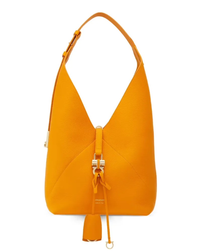 Ferragamo Schultertasche mit V-Form - Orange Orange