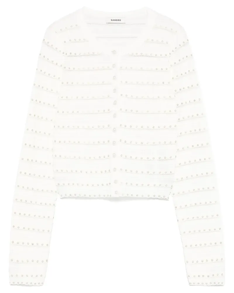 Sandro Cardigan mit Perlen - Weiß Weiß