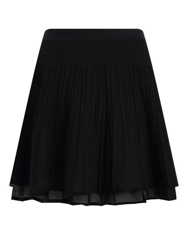 12 STOREEZ Lattice pleated mini skirt - Schwarz Schwarz