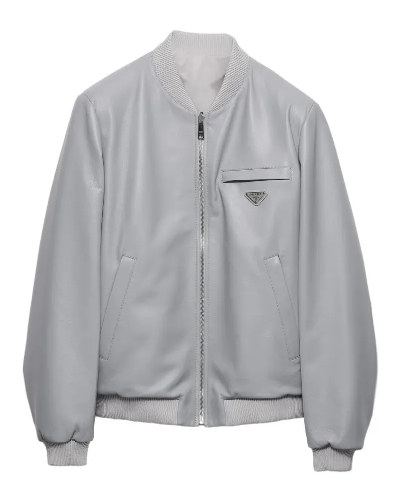 Prada Nappa leather bomber jacket - Grau Grau