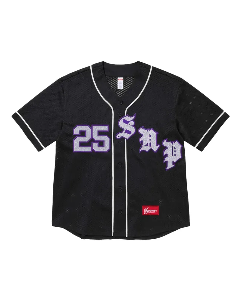 Supreme Being Old English "SS 25 - Black" Baseball-Trikot - Schwarz Schwarz