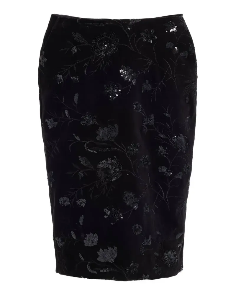 Elie Saab Bestickter Midirock - Schwarz Schwarz