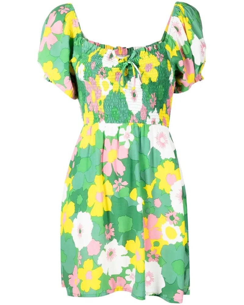 Faithfull The Brand Domenica Minikleid mit Blumen-Print - Grün Grün