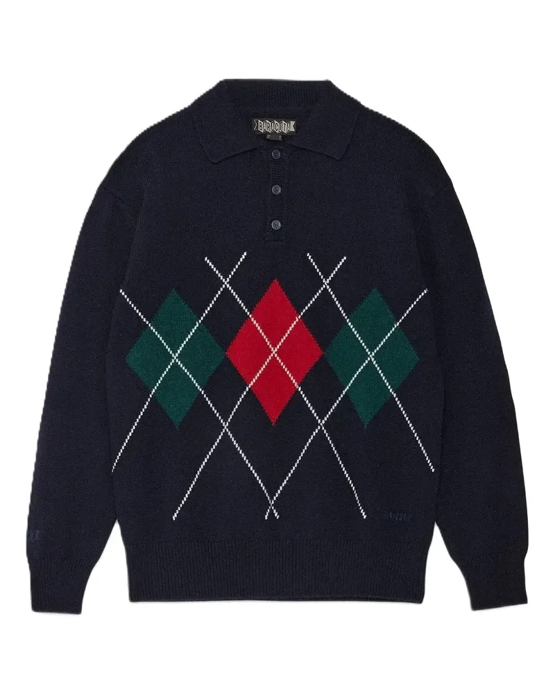 Baracuta Poloshirt mit Argyle-Muster - Blau Blau