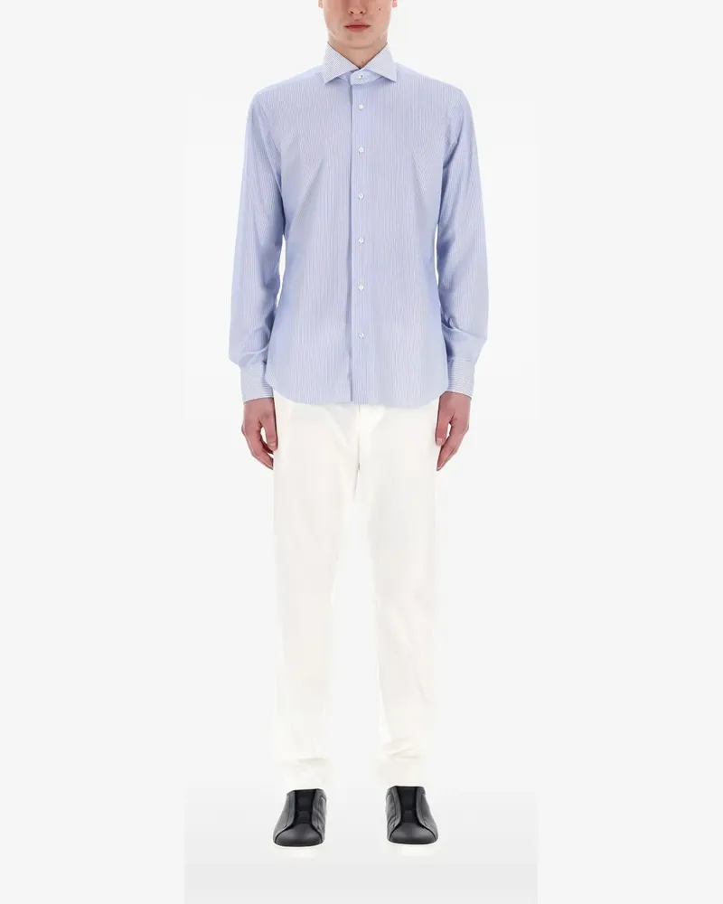 BARBA Gestreiftes Hemd - Blau Blau