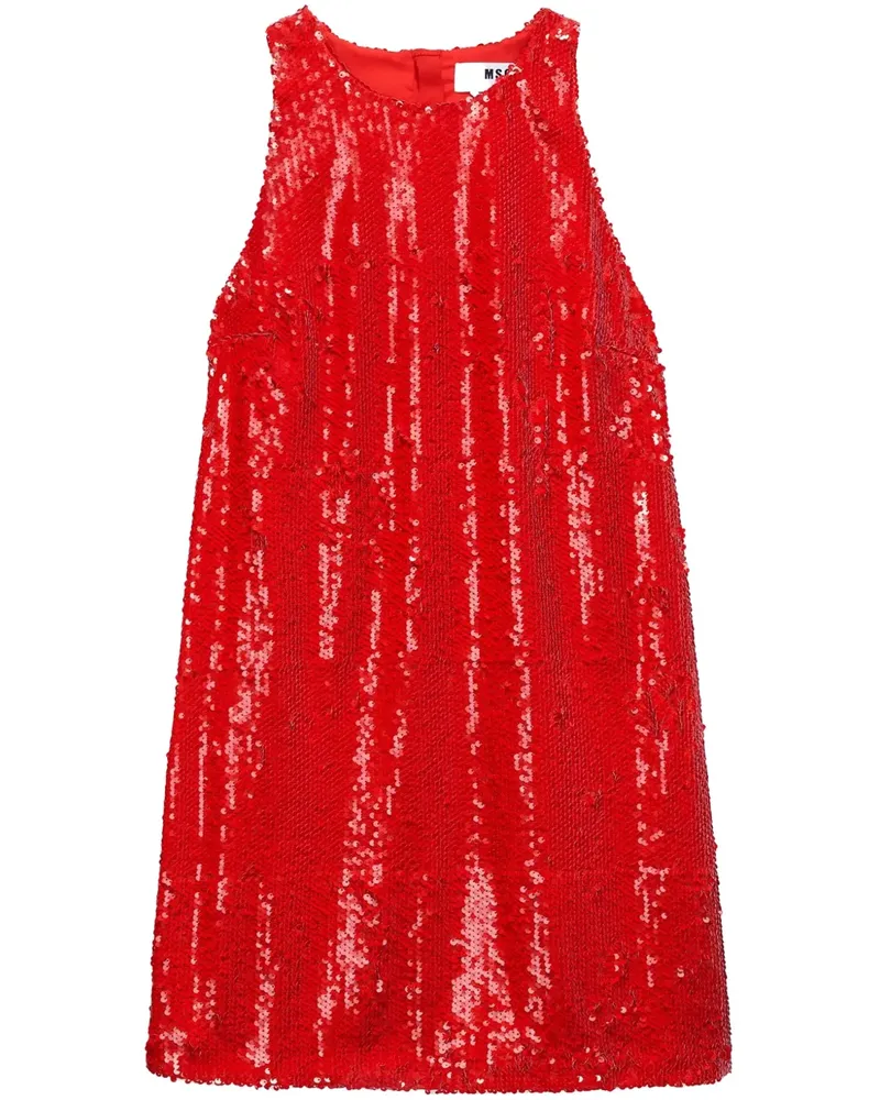 MSGM Minikleid mit Pailletten - Rot Rot