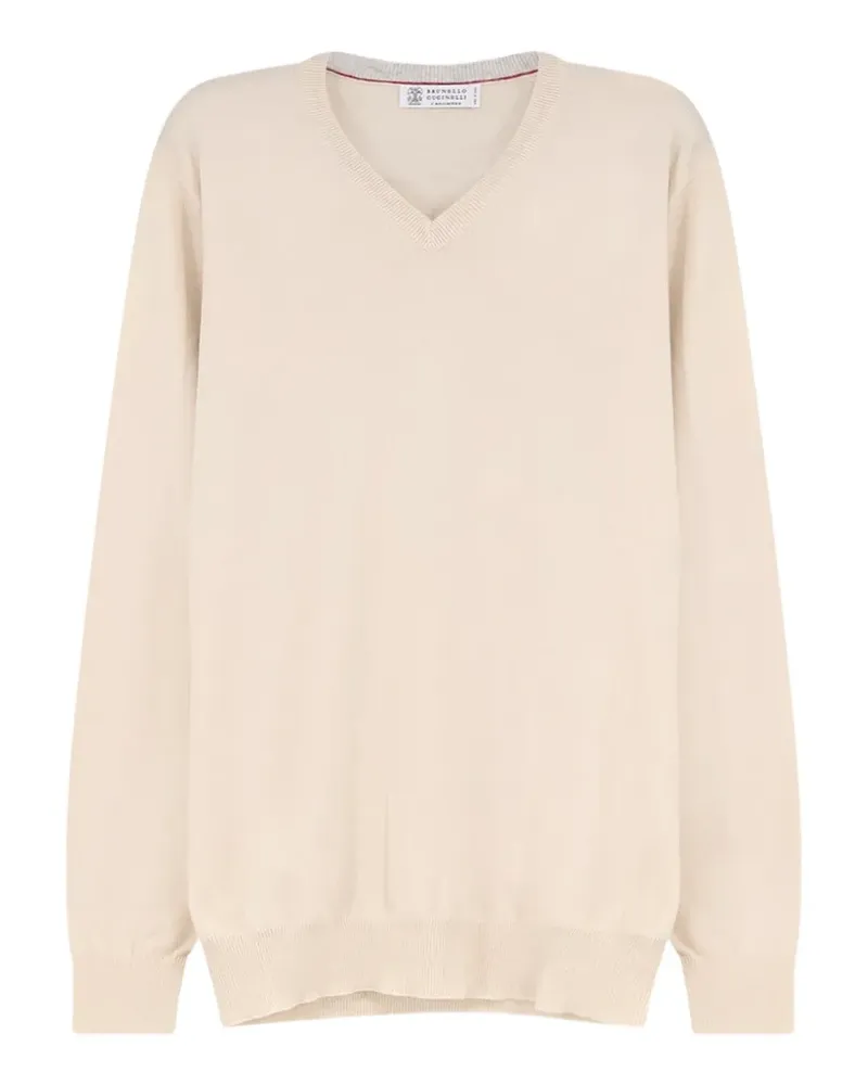 Brunello Cucinelli Pullover mit V-Ausschnitt - Nude Nude