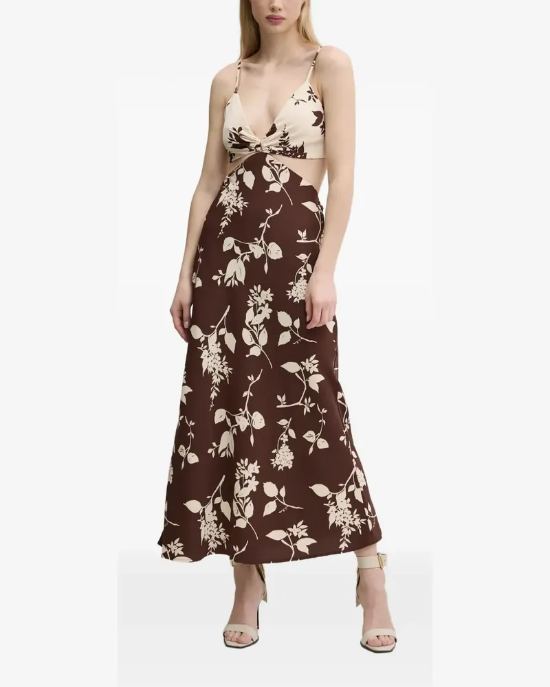 Abercrombie & Fitch cut-out floral-pattern midi dress - Braun Braun