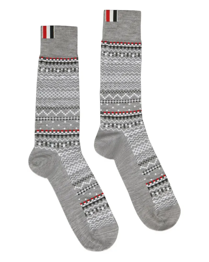 Thom Browne fairisle jacquard socks - Grau Grau