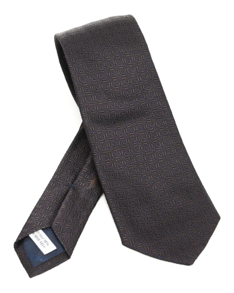 Ferragamo Seidenkrawatte mit Jacquardmuster - Grau Grau