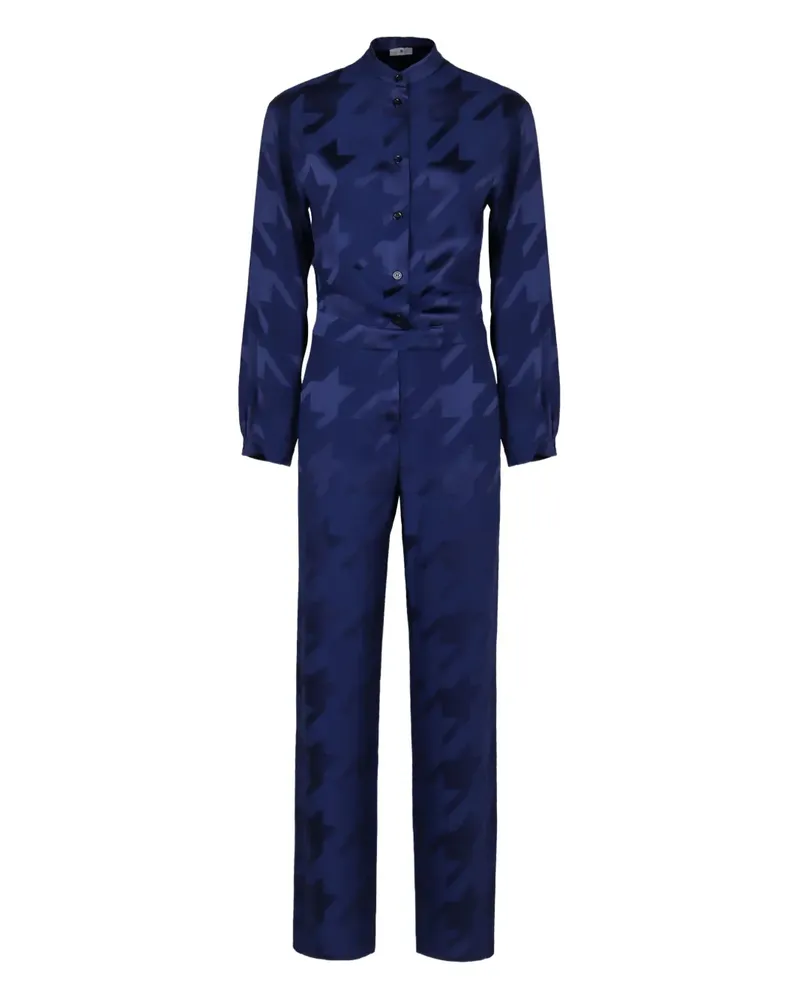 PT TORINO Jumpsuit mit Hahnentrittmuster - Blau Blau